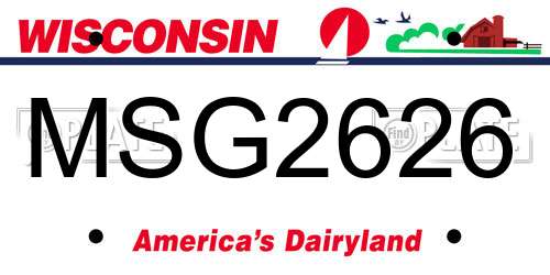 MSG2626 Wisconsin License Plate