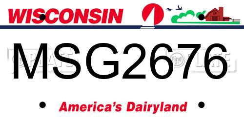 MSG2676 Wisconsin License Plate