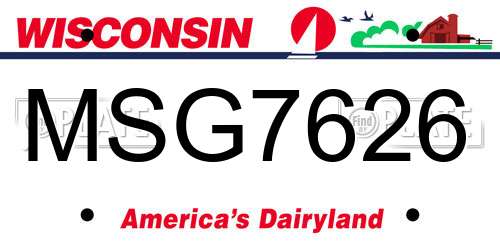 MSG7626 Wisconsin License Plate