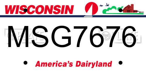 MSG7676 Wisconsin License Plate