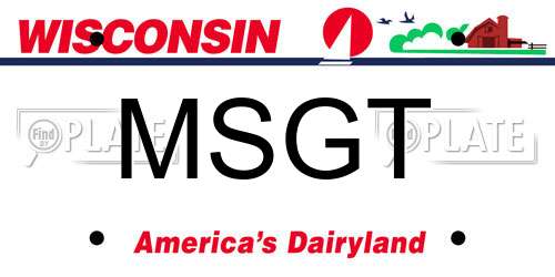MSGT Wisconsin License Plate