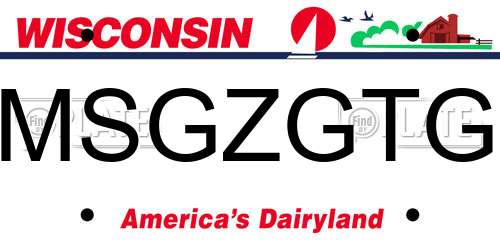 MSGZGTG Wisconsin License Plate