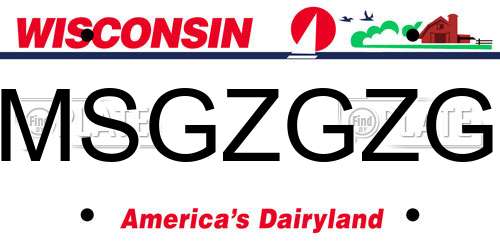MSGZGZG Wisconsin License Plate