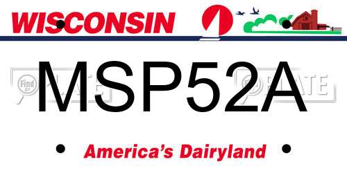 MSP52A Wisconsin License Plate