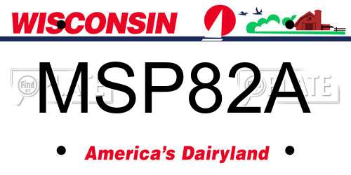 MSP82A Wisconsin License Plate