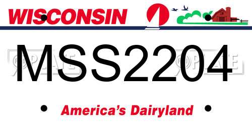 MSS2204 Wisconsin License Plate