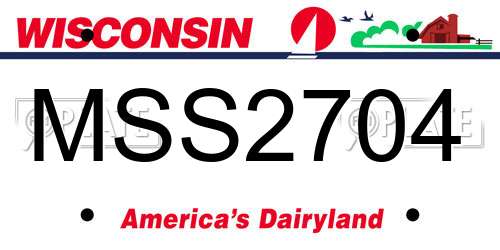 MSS2704 Wisconsin License Plate