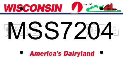 MSS7204 Wisconsin License Plate