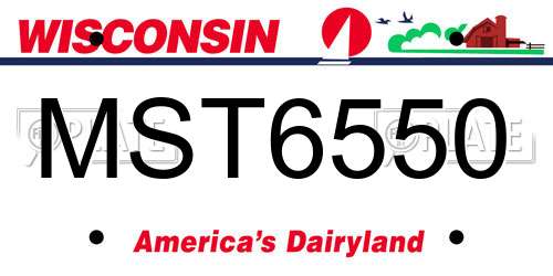 MST6550 Wisconsin License Plate