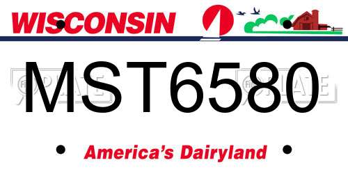 MST6580 Wisconsin License Plate