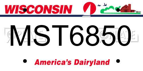 MST6850 Wisconsin License Plate