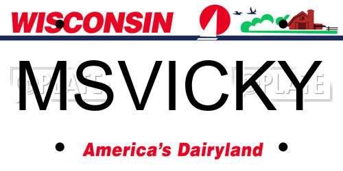 MSVICKY Wisconsin License Plate