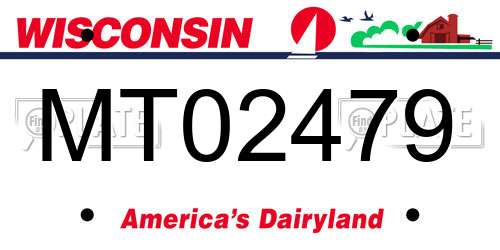 MT02479 Wisconsin License Plate