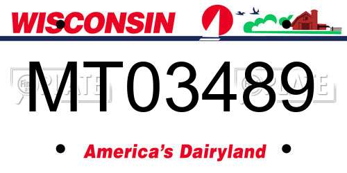 MT03489 Wisconsin License Plate