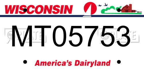 MT05753 Wisconsin License Plate