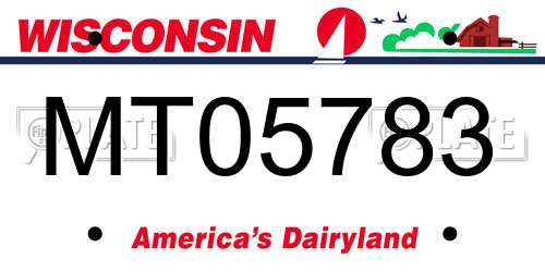 MT05783 Wisconsin License Plate