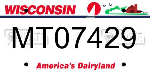 MT07429 Wisconsin License Plate
