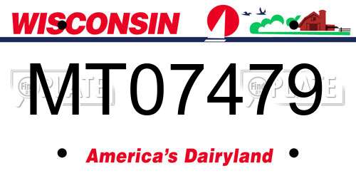 MT07479 Wisconsin License Plate