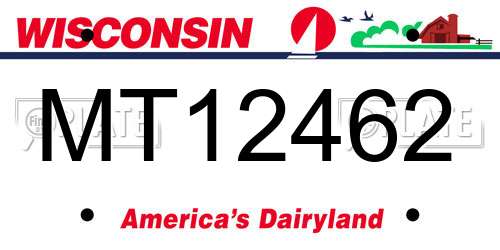 MT12462 Wisconsin License Plate