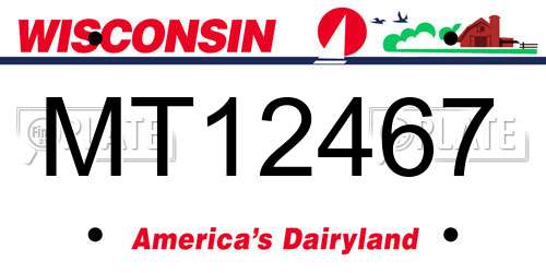 MT12467 Wisconsin License Plate
