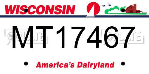 MT17467 Wisconsin License Plate