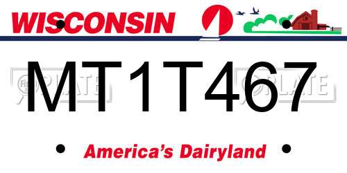 MT1T467 Wisconsin License Plate