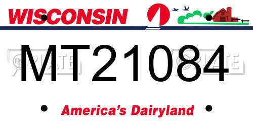 MT21084 Wisconsin License Plate