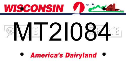 MT2I084 Wisconsin License Plate