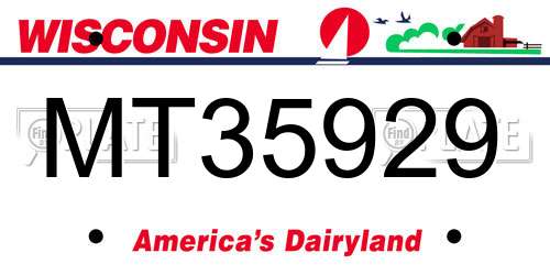 MT35929 Wisconsin License Plate