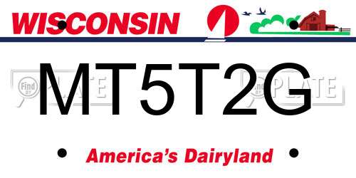 MT5T2G Wisconsin License Plate