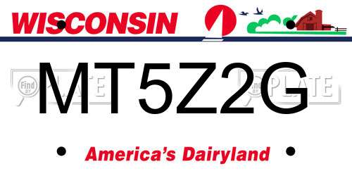 MT5Z2G Wisconsin License Plate
