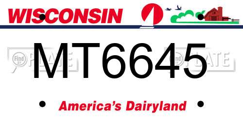 MT6645 Wisconsin License Plate