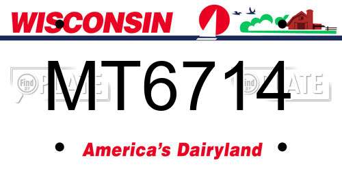 MT6714 Wisconsin License Plate