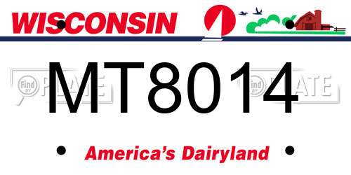 MT8014 Wisconsin License Plate