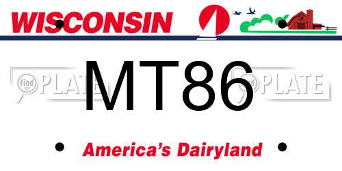 MT86 Wisconsin License Plate