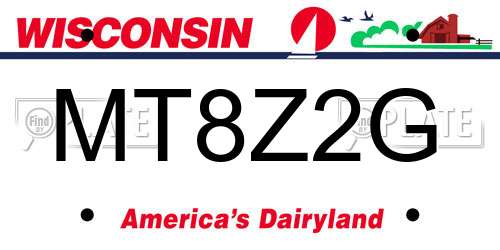 MT8Z2G Wisconsin License Plate