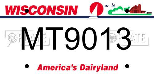 MT9013 Wisconsin License Plate
