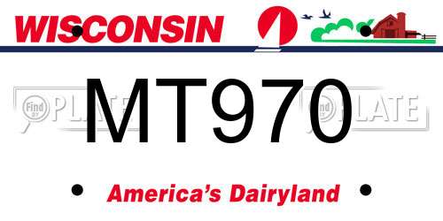 MT970 Wisconsin License Plate