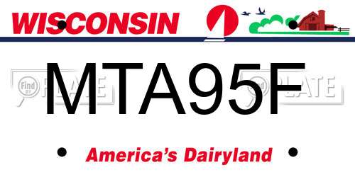 MTA95F Wisconsin License Plate
