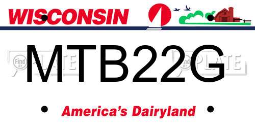 MTB22G Wisconsin License Plate