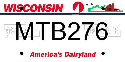 MTB276 Wisconsin License Plate