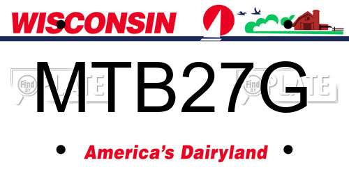 MTB27G Wisconsin License Plate