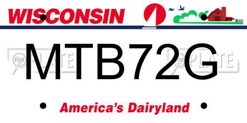 MTB72G Wisconsin License Plate