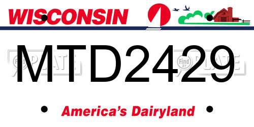 MTD2429 Wisconsin License Plate
