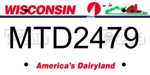 MTD2479 Wisconsin License Plate