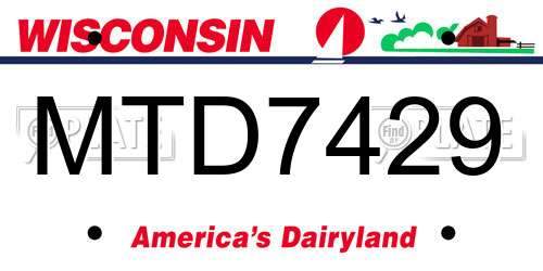 MTD7429 Wisconsin License Plate