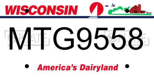 MTG9558 Wisconsin License Plate