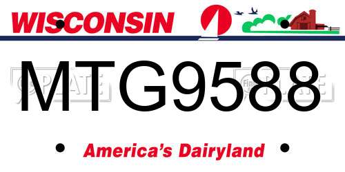 MTG9588 Wisconsin License Plate