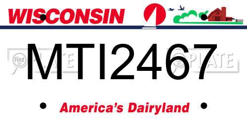 MTI2467 Wisconsin License Plate