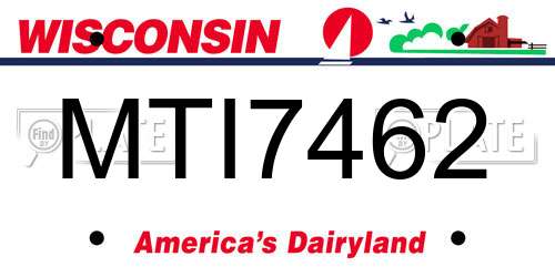 MTI7462 Wisconsin License Plate